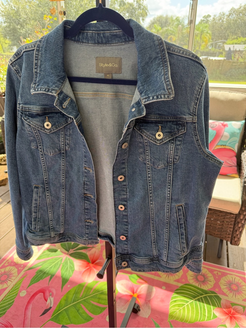 Style & Co. Medium Wash Blue Denim Jacket